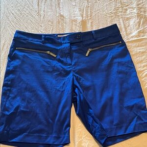 Michael Kors Royal Blue Bermuda Shorts with Gold Zippers
